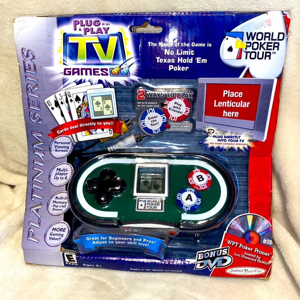New WORLD POKER SERIES TOUR Plug & Play TV Game No limit Texas Hold Em Jakks